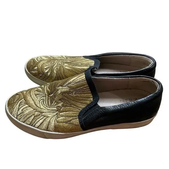 Naturalizer gold and black leather slides - Picture 7 of 7